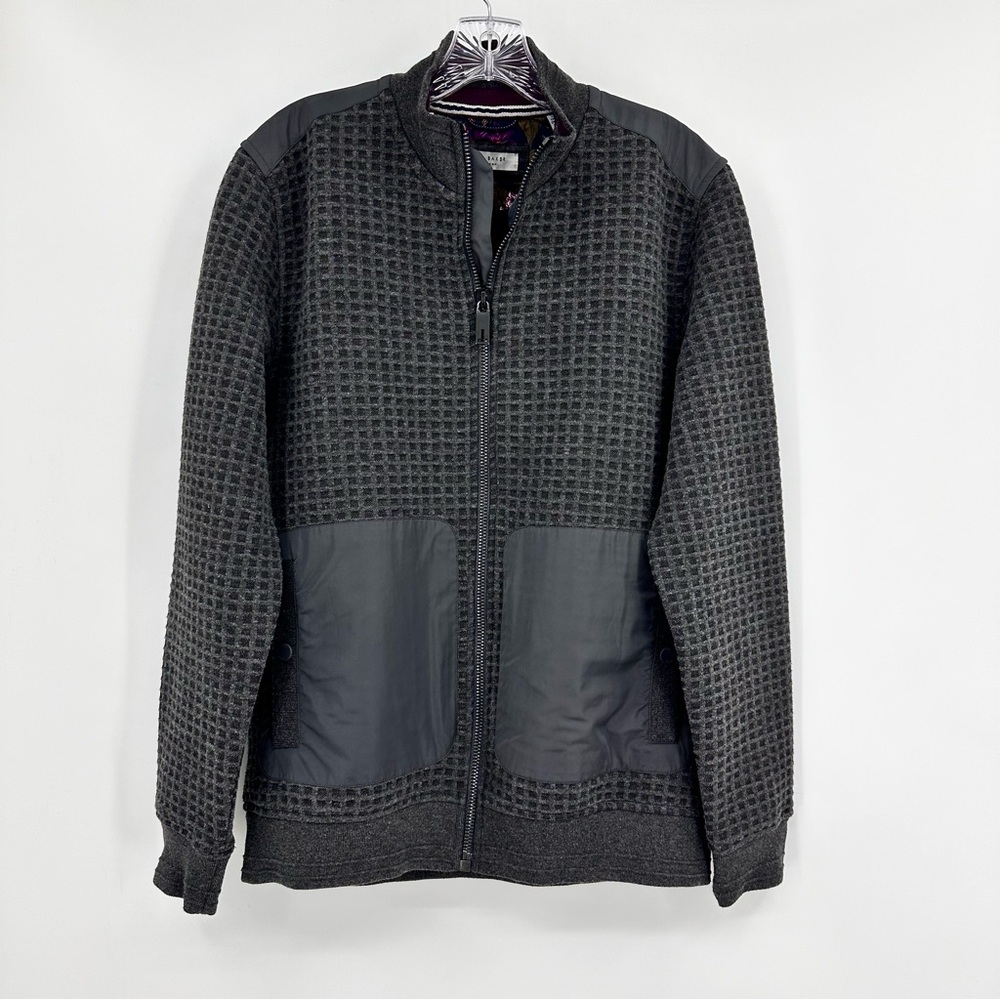 Ted Baker London Quilted Funnel Neck Jacket Charcoal Gray Size 4/Large - Picture 2 of 10